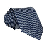 Blue Navy White Repeat Pattern Tie - Tie with Free UK Delivery - Mrs Bow Tie