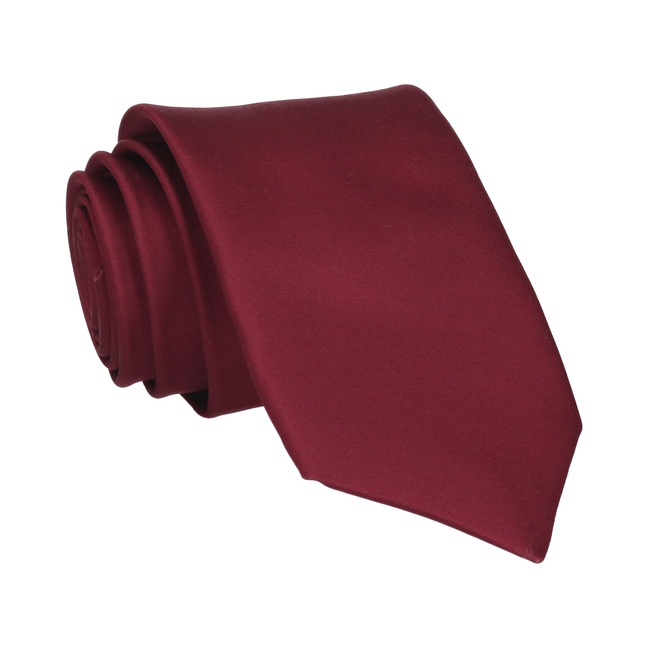 Burgundy Red Wine Plain Solid Satin Tie - Tie with Free UK Delivery - Mrs Bow Tie