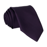 Midnight Purple Solid Plain Satin Tie - Tie with Free UK Delivery - Mrs Bow Tie