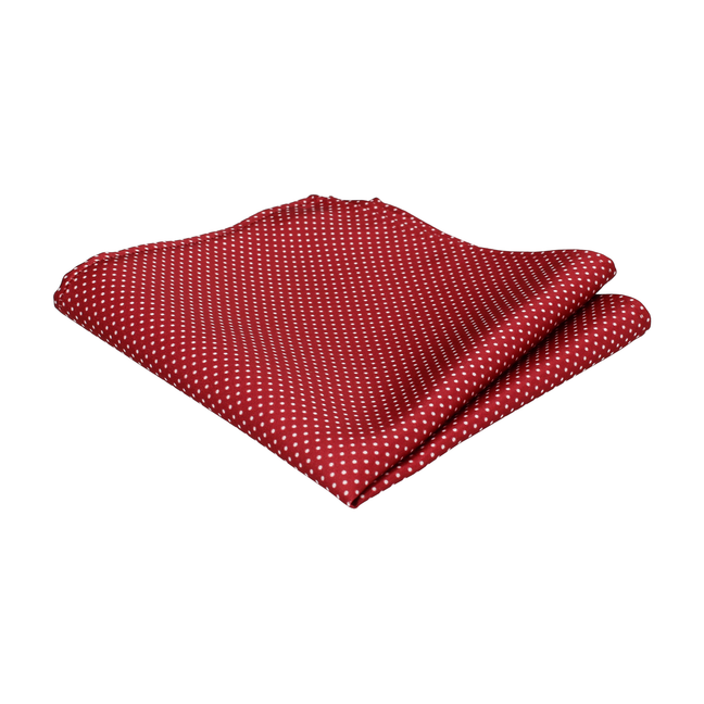 Burgundy Red Pin Dots Pocket Square - Pocket Square with Free UK Delivery - Mrs Bow Tie