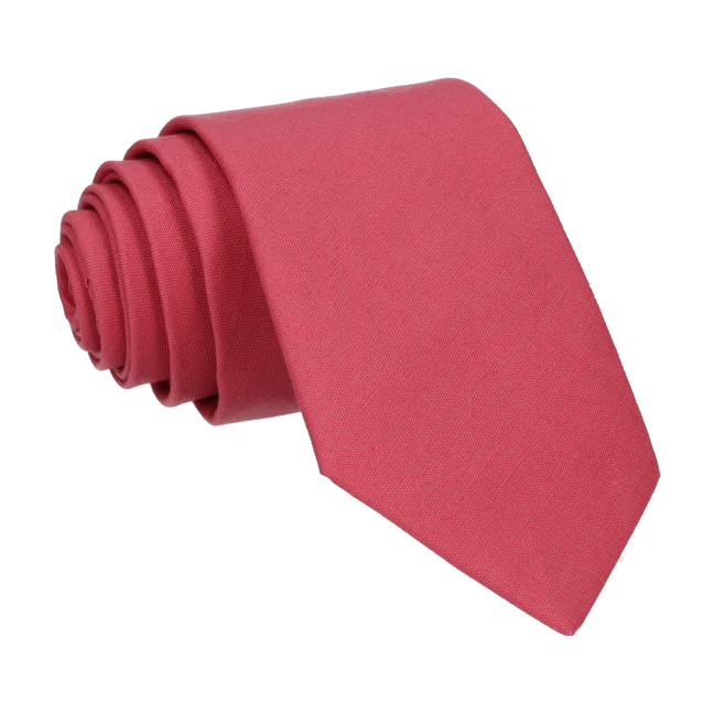Cotton Deep Rose Pink Tie - Tie with Free UK Delivery - Mrs Bow Tie