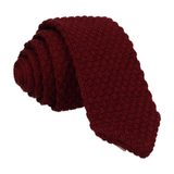 Dark Red Wool Point Knitted Tie - Tie with Free UK Delivery - Mrs Bow Tie