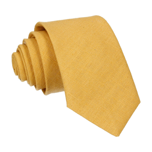 Linen Yellow Tie - Tie with Free UK Delivery - Mrs Bow Tie