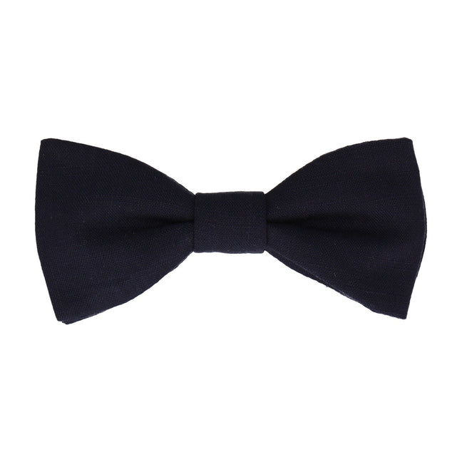 Soft Linen Navy Blue Bow Tie - Bow Tie with Free UK Delivery - Mrs Bow Tie