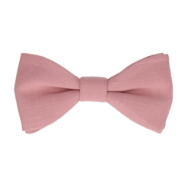 Soft Linen Dusky Pink Bow Tie - Bow Tie with Free UK Delivery - Mrs Bow Tie