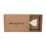 White Plain Textured Cotton Bow Tie - Bow Tie with Free UK Delivery - Mrs Bow Tie