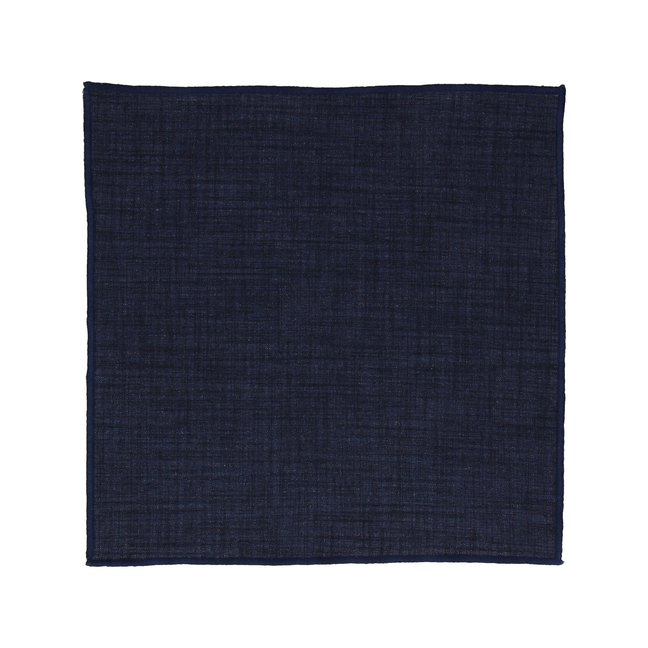 Navy Blue Textured Cotton Linen Pocket Square - Pocket Square with Free UK Delivery - Mrs Bow Tie