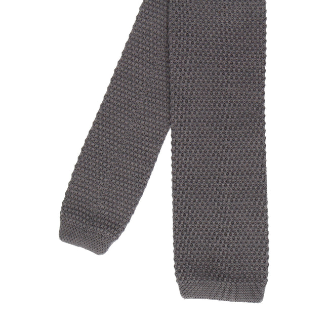 Knitted Tie in Thunder Grey - Tie with Free UK Delivery - Mrs Bow Tie